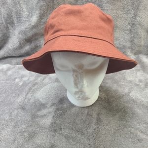 Madewell Short-Brimmed Canvas Bucket Hat Womens Size M/L Rust Cotton